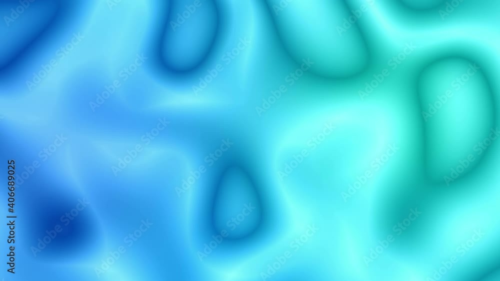 Wall mural soft silky gradient blue-green waves fractal abstract motion 3d video template animation loop blur b