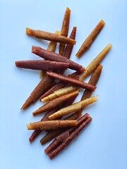 Organic fruit leather on white background