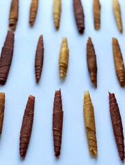 Organic fruit leather on white background