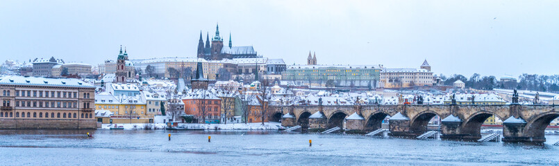 Winter Prague Panoramic Cityscape