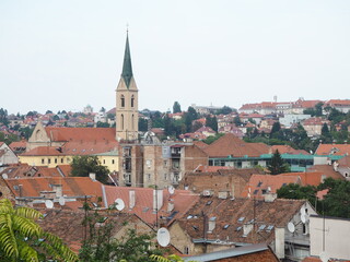 Fototapeta premium Tiled roofs of Zagreb, Croatia