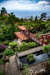 japanese garden with bridge