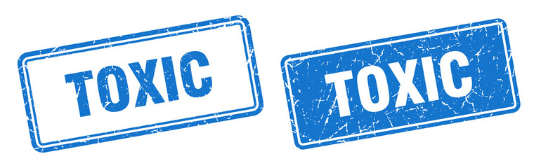 toxic stamp set. toxic square grunge sign