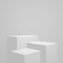 White Product Stand in white room ,Studio Scene For Product ,minimal design,3D rendering