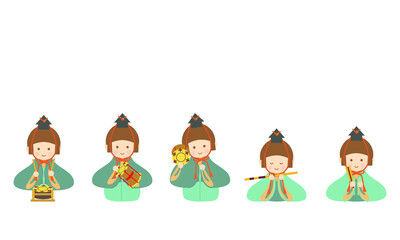 ひな人形　五人囃子　イラスト