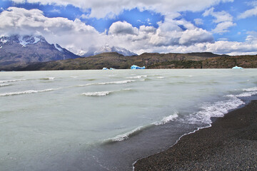 Iceberg on Lago Gray, Torres del Paine National Park, Patagonia, Chile