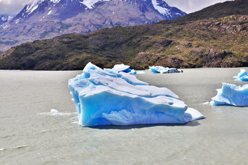 Iceberg on Lago Gray, Torres del Paine National Park, Patagonia, Chile