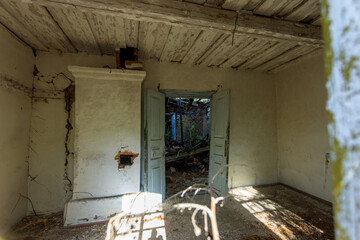 house mazanka in the village of Chernobyl zone