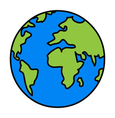 Flat planet Earth icon. Vector illustration for web banner, web and mobile, infographics.