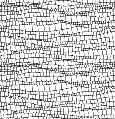 abstract seamless pattern, sea waves or animal skin, textured water surface, decorative mosaic, vector illustration with black contour lines isolated on a white background in doodle & hand drawn style