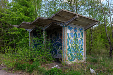 soviet abandoned bus stop zhytomyr region