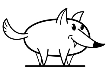 Funny cartoon fox flat vector illustration isolated on white, wildlife animal humorous drawing.