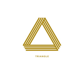 Triangle linear vector symbol isolated on white background, sacred geometry ancient sign, logo or emblem.