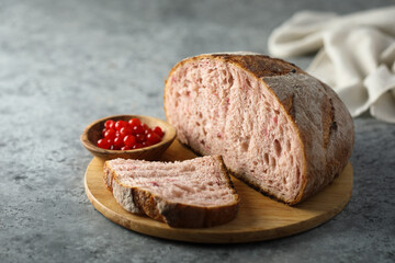 Rustic homemade bread with berries