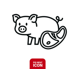 Vector image. Pork icon. Image to line.