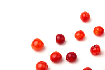 Nanking or felted cherry fruits, isolated on  white background