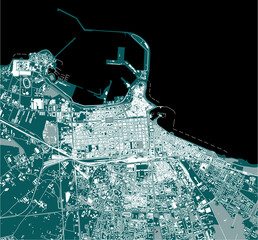 map of the city of Bari, Apulia, Italy