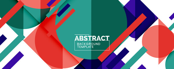 Simple circles and triangles abstract background. Vector illustration for covers, banners, flyers and posters and other designs