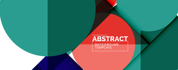 Simple circles and triangles abstract background. Vector illustration for covers, banners, flyers and posters and other designs