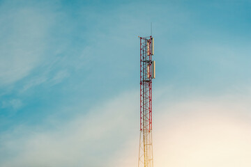 Obraz premium Telecommunication tower with a sunlight