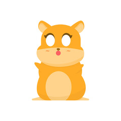 vector illustration of guinea pig or hamster character. shocked and startled hamster expression. funny, cute, and adorable animals. flat style. design elements. can be used for mascot stickers