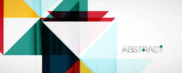 Geometric abstract background. Techno color triangle shapes. Vector illustration for covers, banners, flyers and posters and other designs