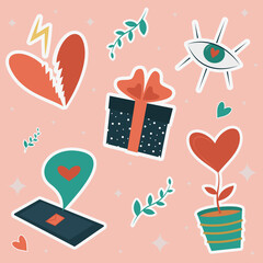 Obraz premium Valentine's Day stickerpack