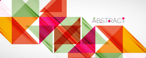 Fototapeta premium Geometric abstract background. Techno color triangle shapes. Vector illustration for covers, banners, flyers and posters and other designs