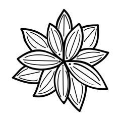 Lotus Flower Floral Hand Drawn. Vector Design Illustration Sign.