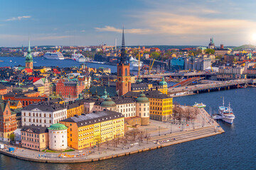 Stockholm old town city skyline, cityscape of Sweden
