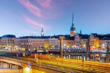 Fototapeta premium Stockholm old town city skyline, cityscape of Sweden