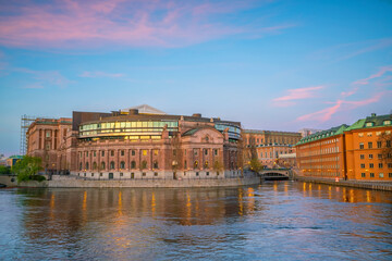 Fototapeta premium Stockholm old town city skyline, cityscape of Sweden