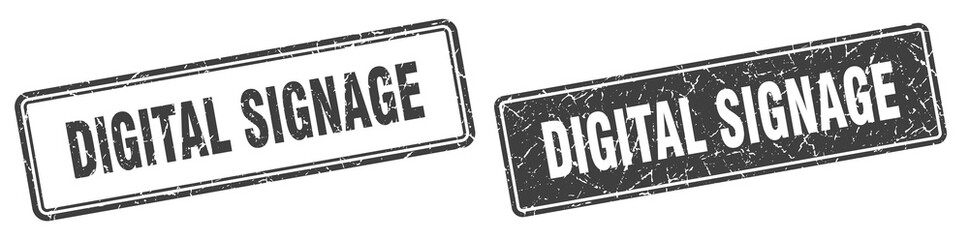 digital signage stamp set. digital signage square grunge sign