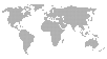 Weltkarte aus schwarzen Punkten - Vereinfachte Karte von der Welt