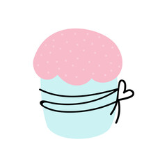  Easter cake isolated on white background. Vector illustration in doodle style