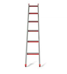 Ladder folded isolated on white background. 3d rendering