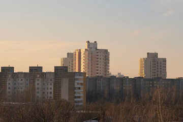 sunset in the city