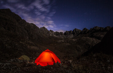 tent in the night