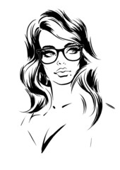 Attractive woman in glasses