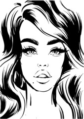 Attractive woman with hairstyle and sexy eyes