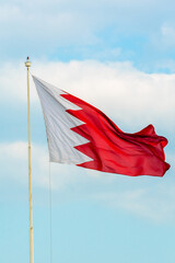 Naklejka na ściany i meble Bahrain flag waving in the sunny day