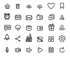 Mini set of line icons