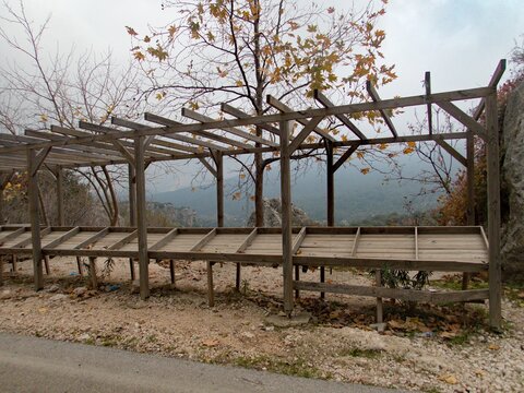  turhish village in mountains in winter weather
