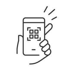  スマートフォン、QRコード読み込み、電子決済。