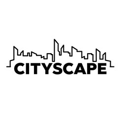 Cities silhouette. City landscape template. Thin line City landscape