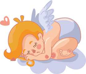 Obraz na płótnie Canvas cupid, angel, valentine's day, color, vector, illustration