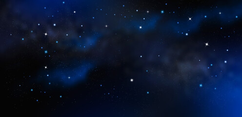 Starry night sky with stars and nebula