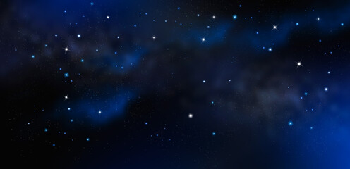 Obraz premium Starry night sky with stars and nebula
