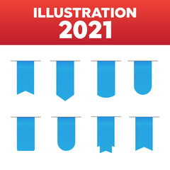 Ribbons scroll banner. Banner label blue vector