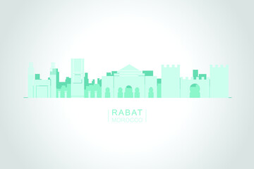 Fototapeta premium Rabat Morocco Vector flat art 
